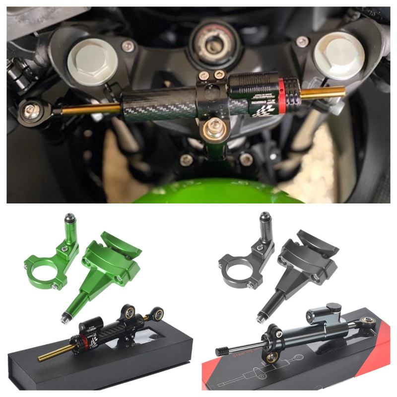 For Kawasaki 500 2024 - Motorc - Steering Damper Stabilizer Kit Cnc recension och pris