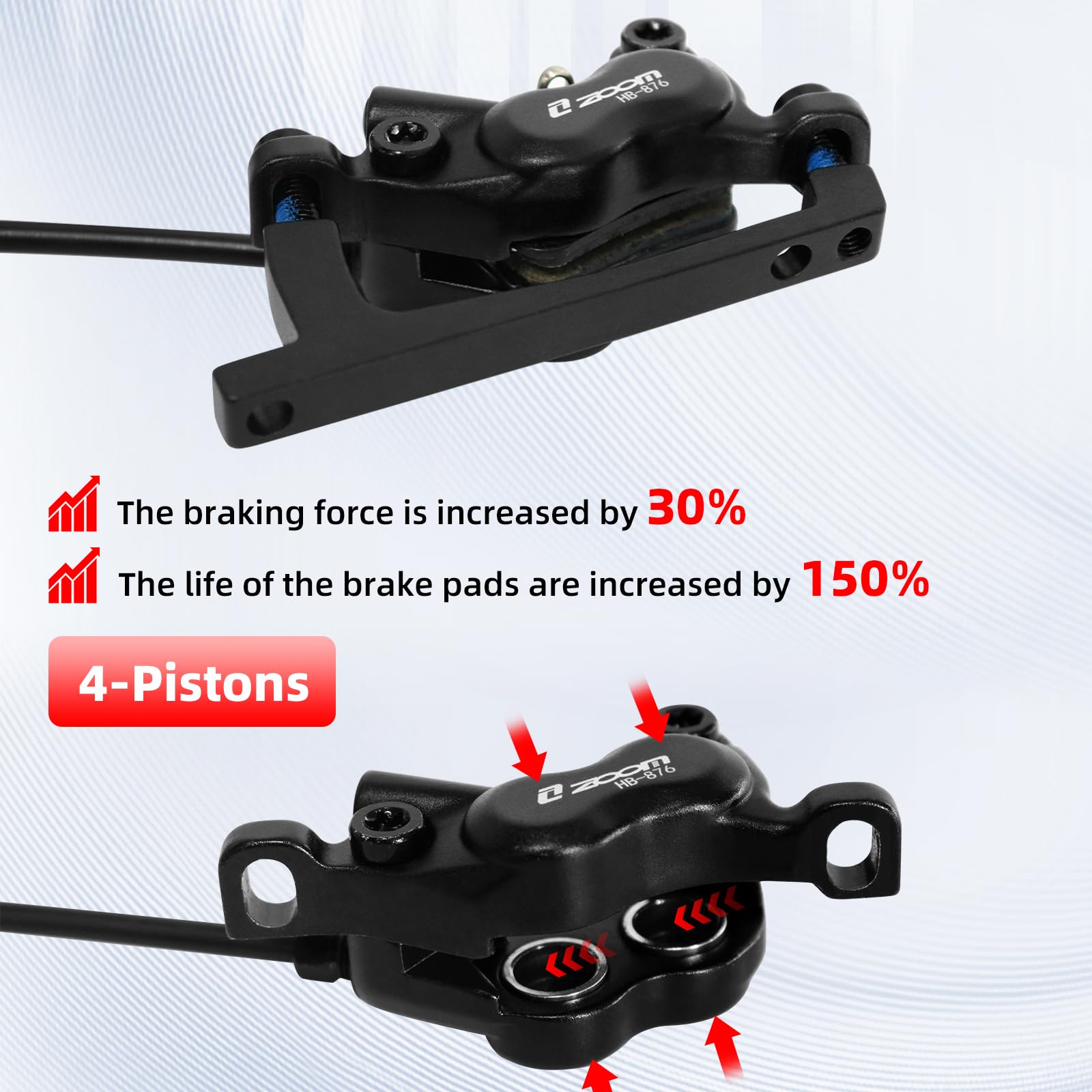 ZOOM HB876E Hydraulic Disc Bra - Zoom Hydraulic Brake 4 Piston E-Scooter recension och pris